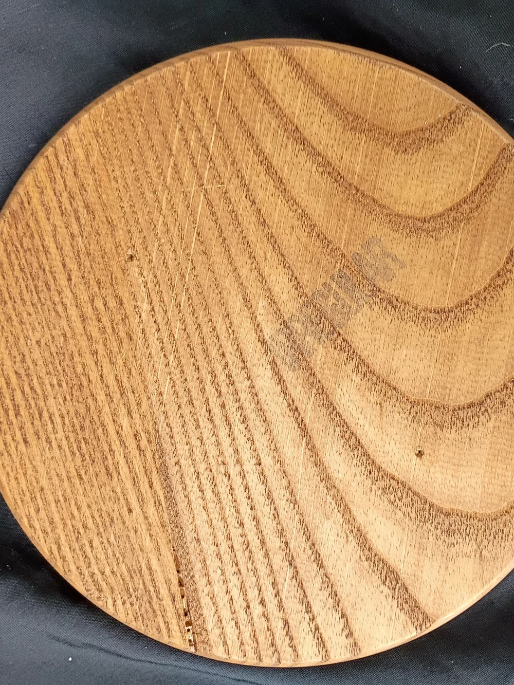 Vtg Teak Wood Glass Dome Cheese Tray 7
